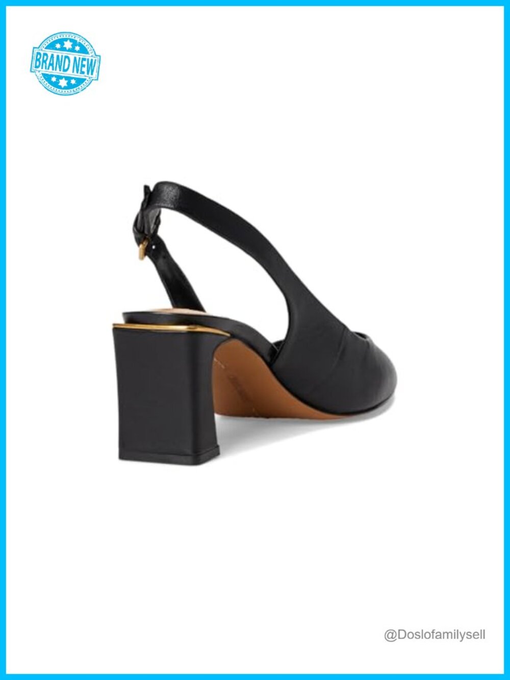 Leather Pointed Toe Slingback Block Heel Pump for Formal Occasions - Picture 4 of 6
